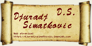 Đurađ Simatković vizit kartica